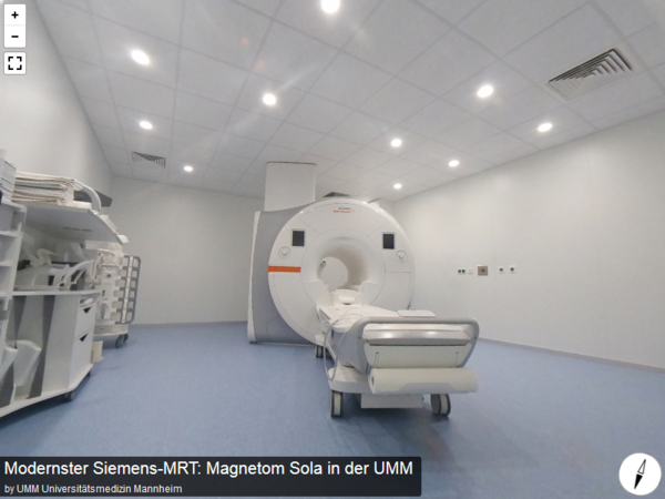 Modernster Siemens-MRT Magnetom Solain 360° Ansicht - Klicken Sie zum Öffnen des Panoramas