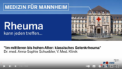 Vortrag von Dr. med. Anna-Sophie Schuebler, Rheumatologin an der V. Medizinischen Klinik, bei der Veranstaltung "Rheuma kann jeden treffen..." in der Vortragsreihe "Medizin für Mannheim", gehalten am 28. Februar 2023 am Universitätsklinikum Mannheim.