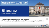 Vortrag von PD Dr. med. Jan Leipe, Sektionsleiter Rheumatologie der V. Medizinischen Klinik, bei der Veranstaltung "Rheuma kann jeden treffen..." in der Vortragsreihe "Medizin für Mannheim"