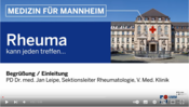 Vortrag von PD Dr. med. Jan Leipe, Sektionsleiter Rheumatologie der V. Medizinischen Klinik, bei der Veranstaltung "Rheuma kann jeden treffen..." in der Vortragsreihe "Medizin für Mannheim", gehalten am 28. Februar 2023 am Universitätsklinikum Mannheim.