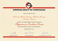 Zertifikat zum Hypertension Excellence Centre