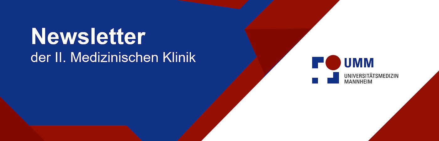 Headerbild mit UMM Farben und Aufschrift "Newsletter der II. Med. Klinik"