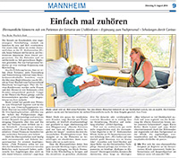 Einfach mal zuhören - Artikel RNZ Einfach mal zuhören - Artikel RNZ