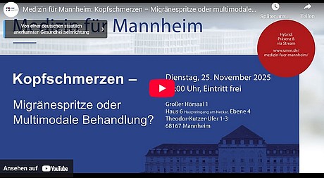 Vorschau Livestream Medizin für Mannheim