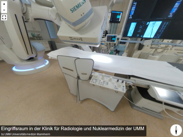 Eingriffsraum in der Klinik für Radiologie und Nuklearmedizin der UMM in 360° Ansicht - Klicken Sie zum Öffnen des Panoramas